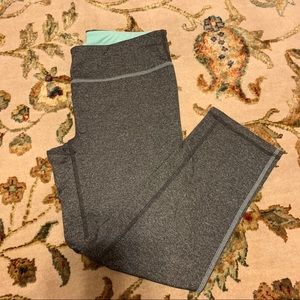 Grey and Turquoise Gap Capri Leggings